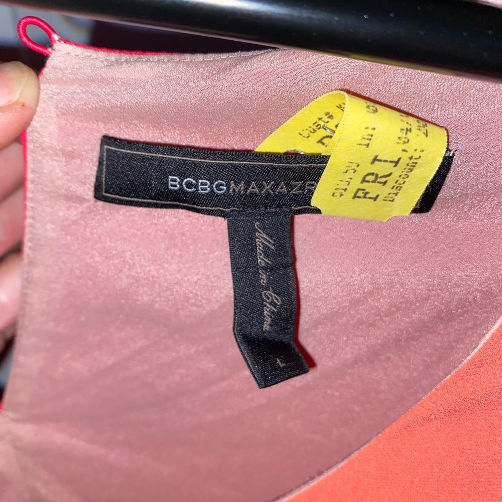 BCBGMaxAzria Orange and Beige Colorblock Maxi Dress - Picture 6 of 6